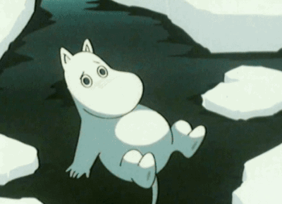 moomin 海上的冰突然裂开,困住了正在滑冰的亚美.